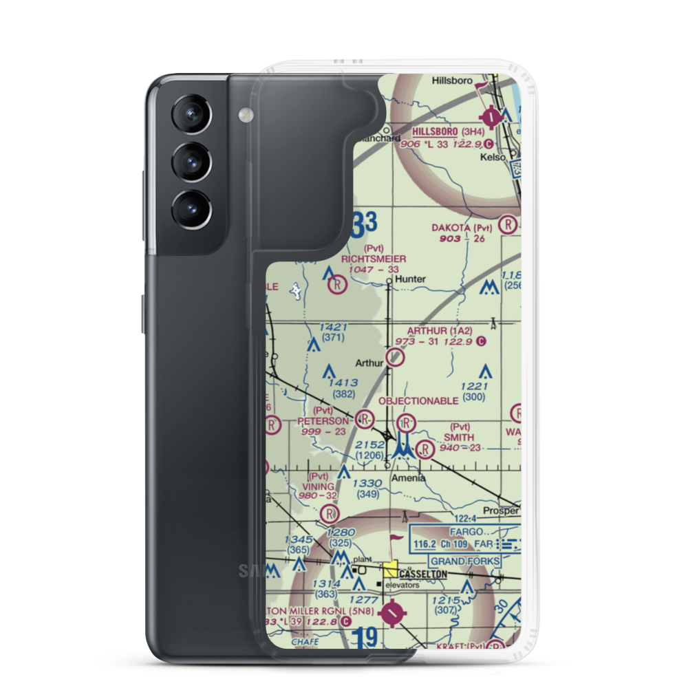 Arthur Airport (1A2) VFR Sectional Samsung Case Samsung Galaxy S21 model shown