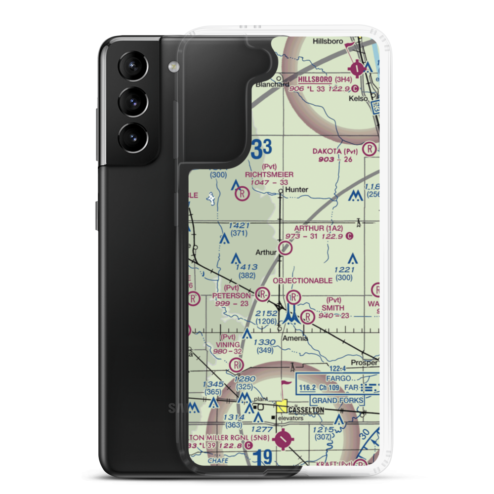 Arthur Airport (1A2) VFR Sectional Samsung Case Samsung Galaxy S21 Plus model shown