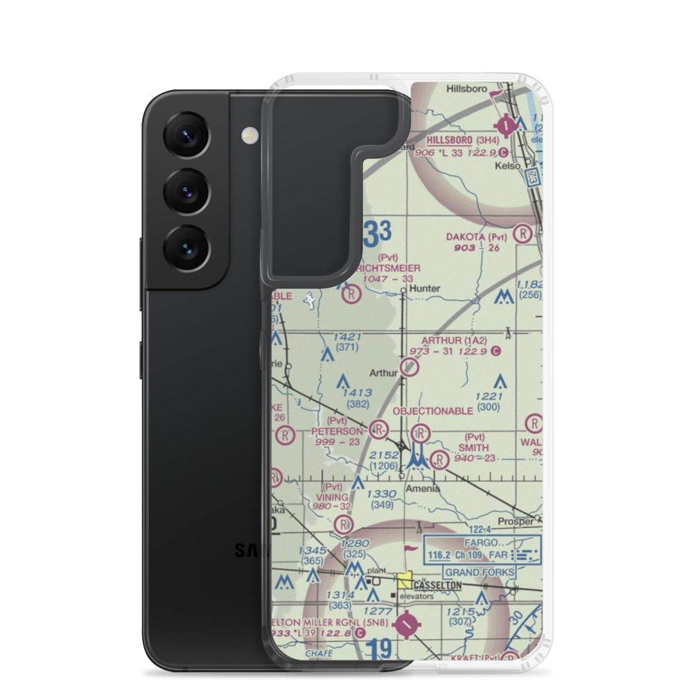 Arthur Airport (1A2) VFR Sectional Samsung Case Samsung Galaxy S22 model shown