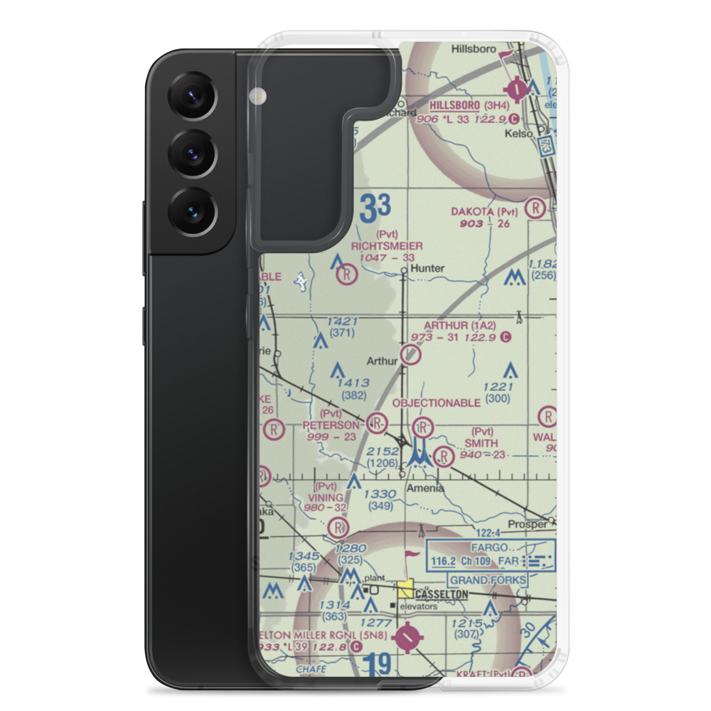 Arthur Airport (1A2) VFR Sectional Samsung Case Samsung Galaxy S22 Plus model shown