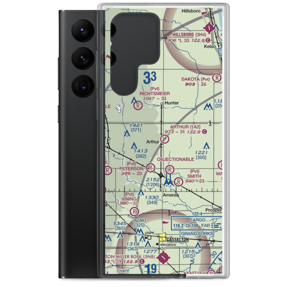 Arthur Airport (1A2) VFR Sectional Samsung Case Samsung Galaxy S22 Ultra model shown