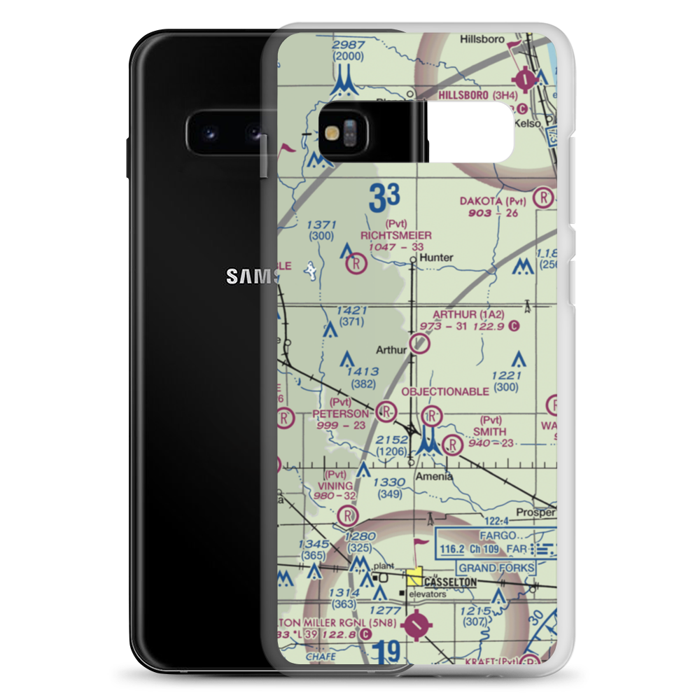 Arthur Airport (1A2) VFR Sectional Samsung Case Samsung Galaxy S10+ model shown