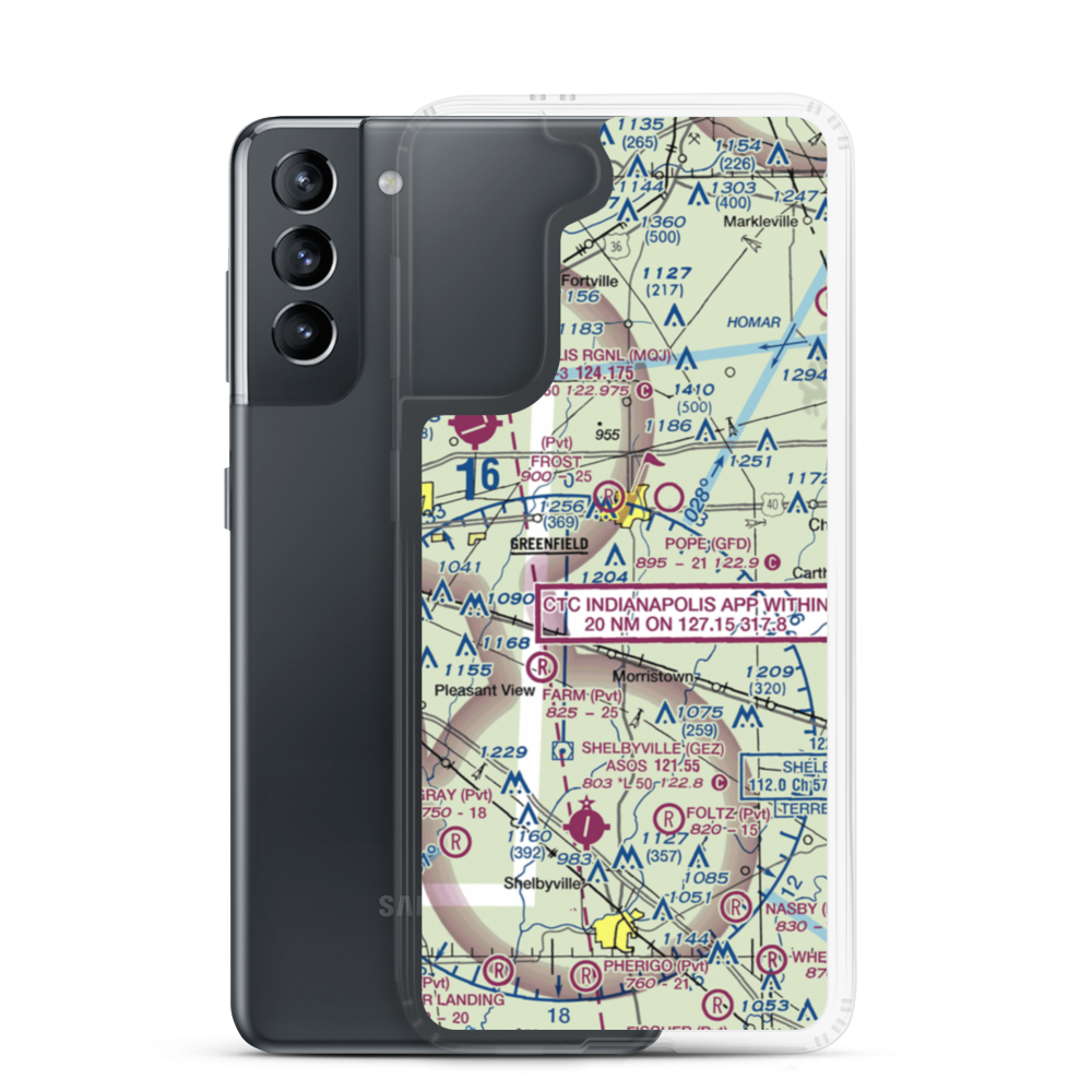 Arthur Airport (II37) VFR Sectional Samsung Case Samsung Galaxy S21 model shown
