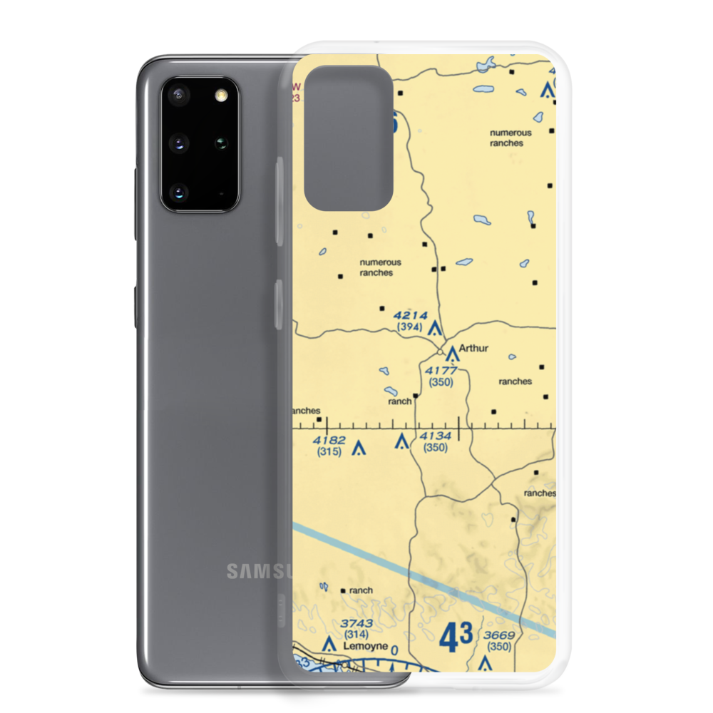 Arthur Municipal Airport (38V) VFR Sectional Samsung Case Samsung Galaxy S20 Plus model shown