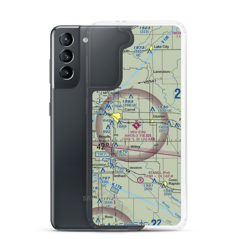 Arthur N Neu Airport (CIN) VFR Sectional Samsung Case Samsung Galaxy S21 model shown