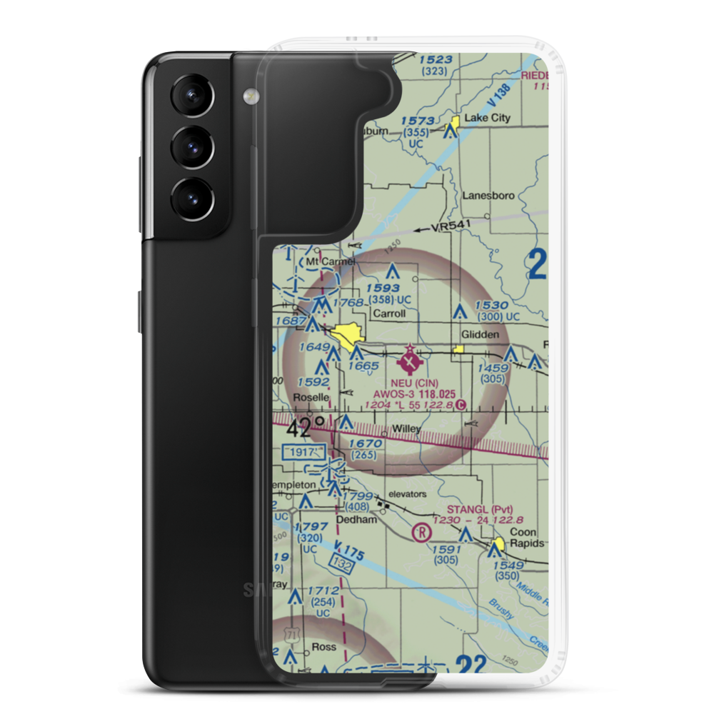 Arthur N Neu Airport (CIN) VFR Sectional Samsung Case Samsung Galaxy S21 Plus model shown