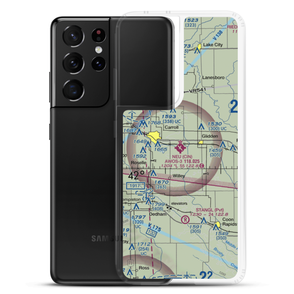 Arthur N Neu Airport (CIN) VFR Sectional Samsung Case Samsung Galaxy S21 Ultra model shown