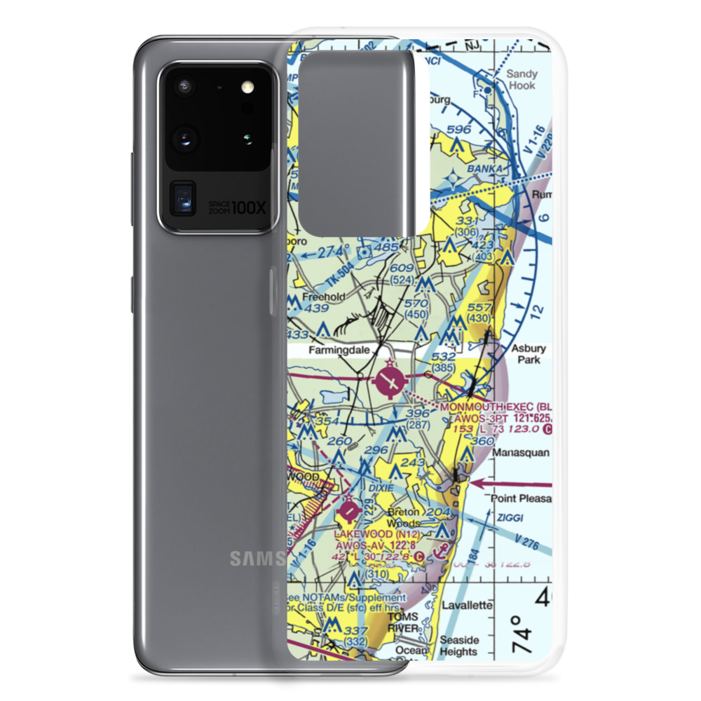 Asbury Park Neptune Air Terminal (ARX) VFR Sectional Samsung Case Samsung Galaxy S20 Ultra model shown