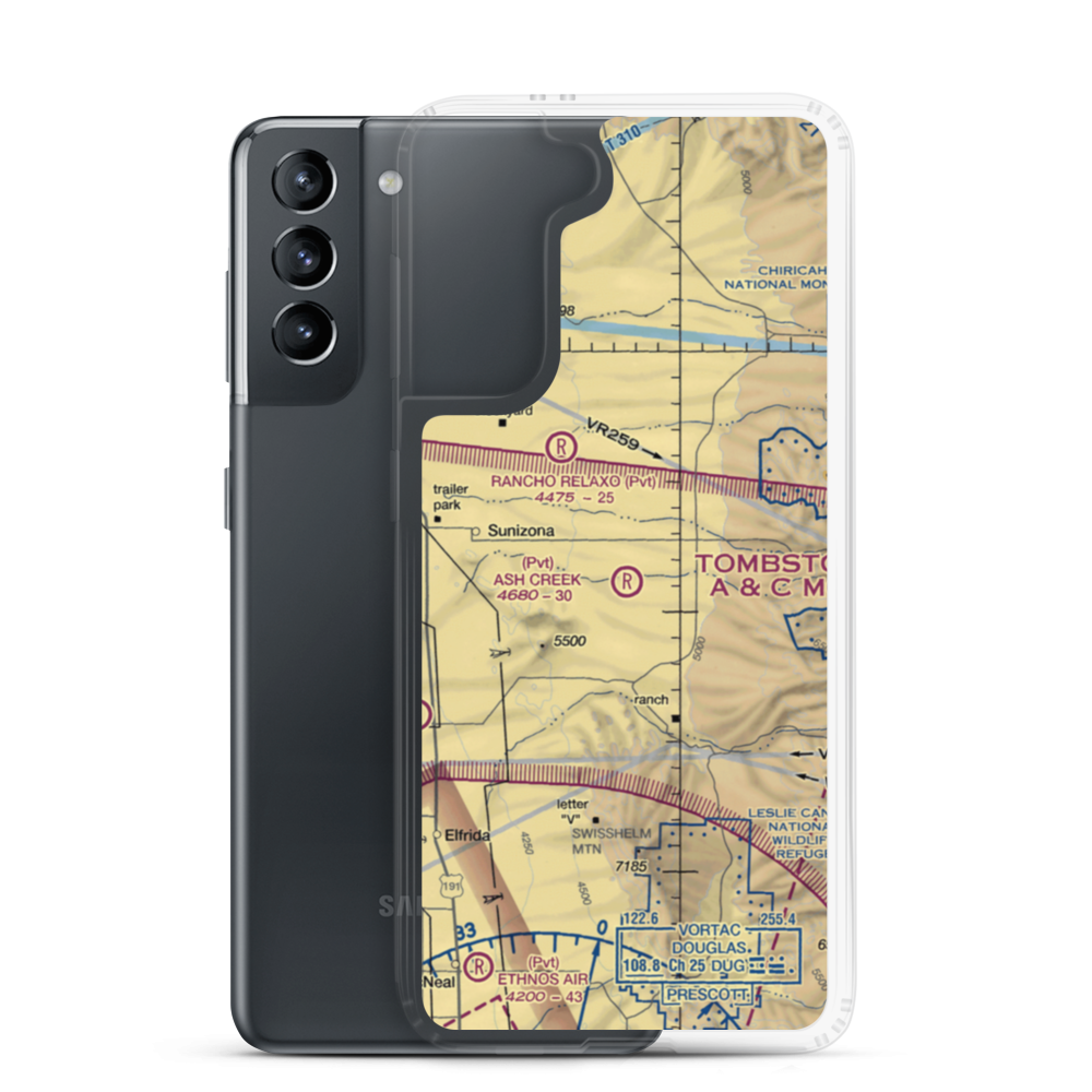 Ash Creek Airport (6AZ5) VFR Sectional Samsung Case Samsung Galaxy S21 model shown