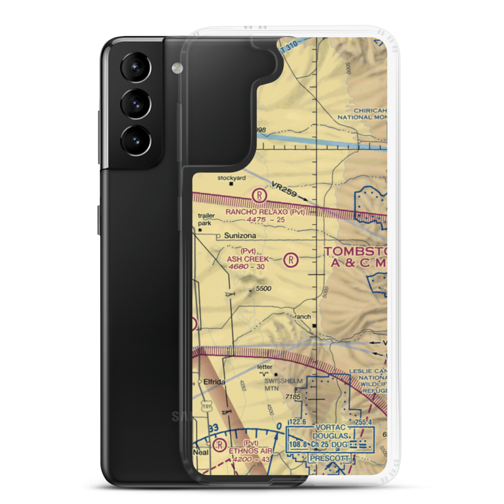 Ash Creek Airport (6AZ5) VFR Sectional Samsung Case Samsung Galaxy S21 Plus model shown