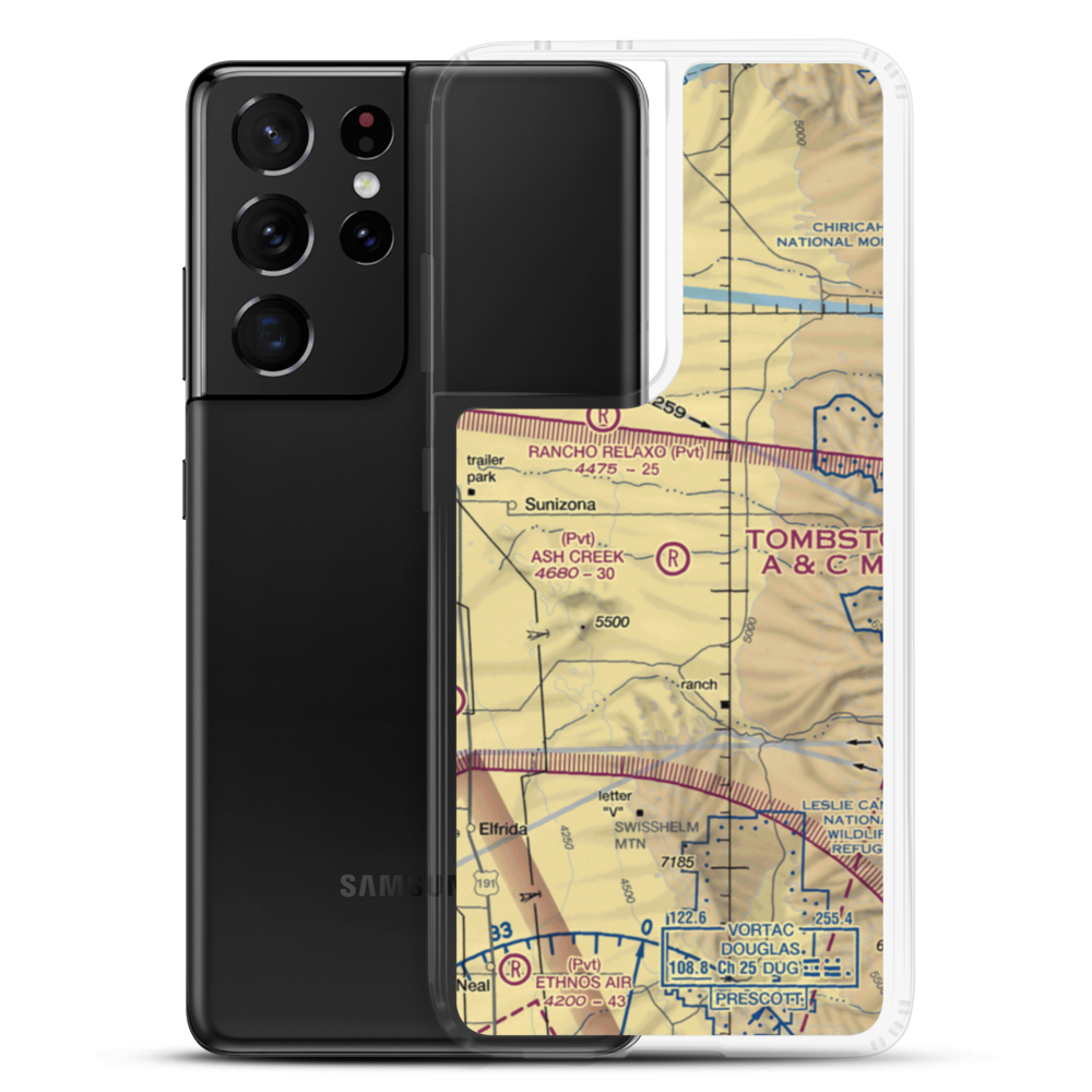 Ash Creek Airport (6AZ5) VFR Sectional Samsung Case Samsung Galaxy S21 Ultra model shown