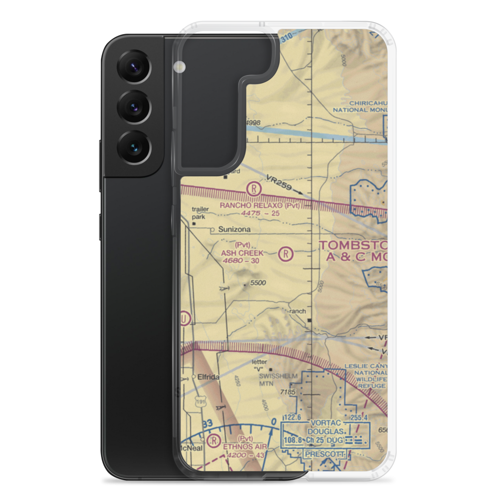 Ash Creek Airport (6AZ5) VFR Sectional Samsung Case Samsung Galaxy S22 Plus model shown