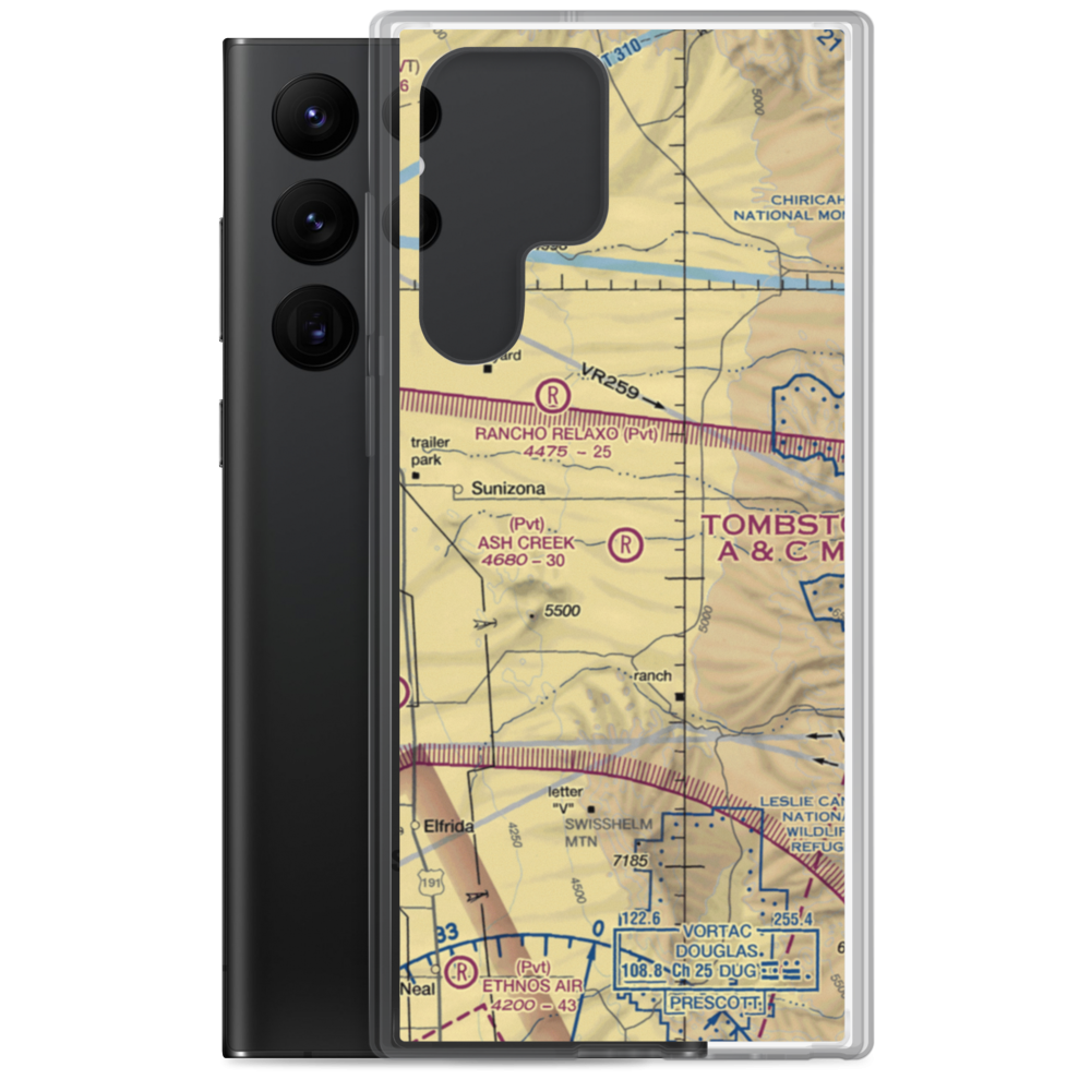 Ash Creek Airport (6AZ5) VFR Sectional Samsung Case Samsung Galaxy S22 Ultra model shown