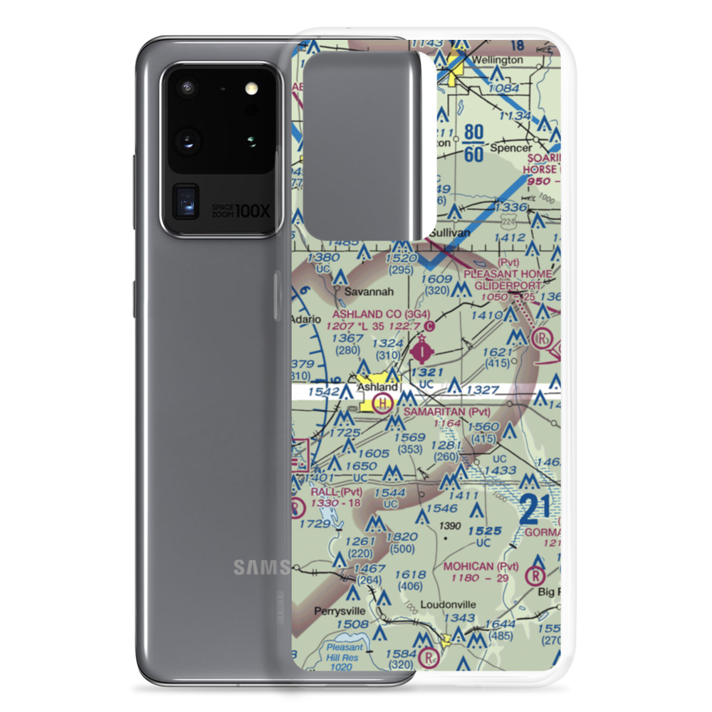 Ashland County Airport (3G4) VFR Sectional Samsung Case Samsung Galaxy S20 Ultra model shown