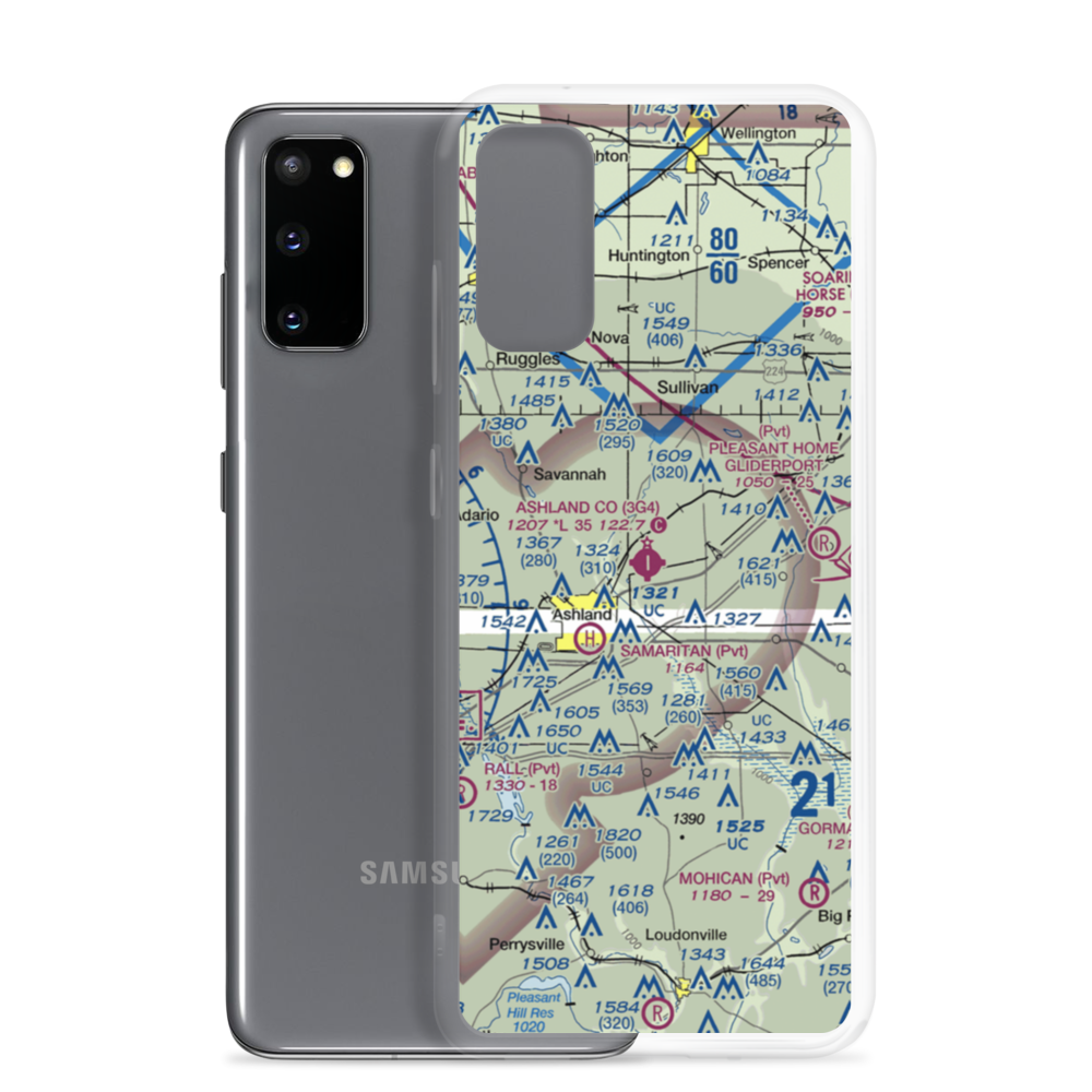 Ashland County Airport (3G4) VFR Sectional Samsung Case Samsung Galaxy S20 model shown