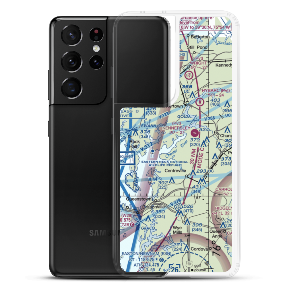 Ashland Landing Farm Airport (MD21) VFR Sectional Samsung Case Samsung Galaxy S21 Ultra model shown