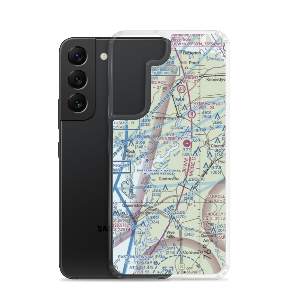 Ashland Landing Farm Airport (MD21) VFR Sectional Samsung Case Samsung Galaxy S22 model shown
