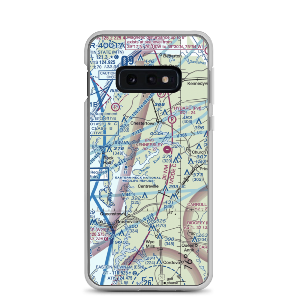 Ashland Landing Farm Airport (MD21) VFR Sectional Samsung Case Samsung Galaxy S10e model shown