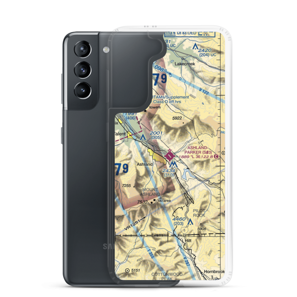 Ashland Municipal Sumner Parker Field (S03) VFR Sectional Samsung Case Samsung Galaxy S21 model shown