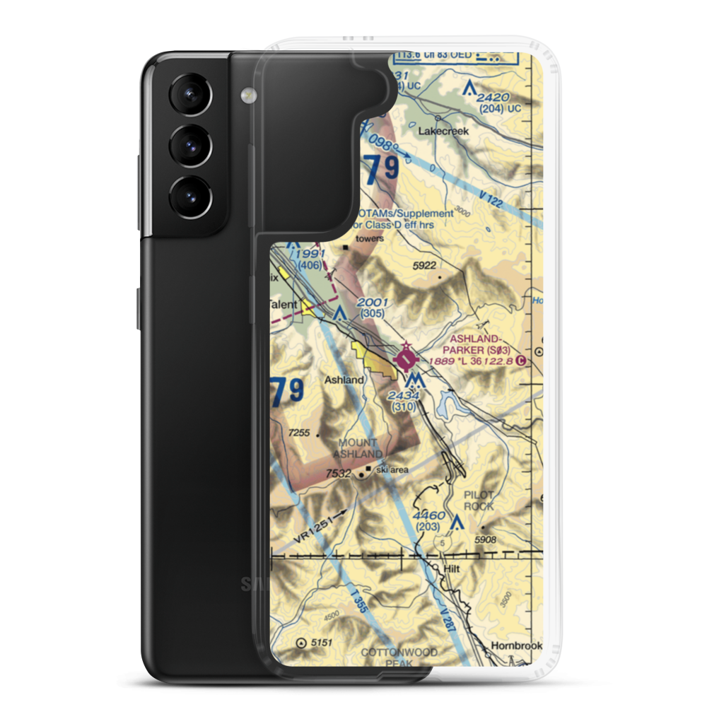 Ashland Municipal Sumner Parker Field (S03) VFR Sectional Samsung Case Samsung Galaxy S21 Plus model shown