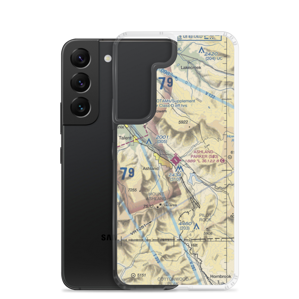 Ashland Municipal Sumner Parker Field (S03) VFR Sectional Samsung Case Samsung Galaxy S22 model shown