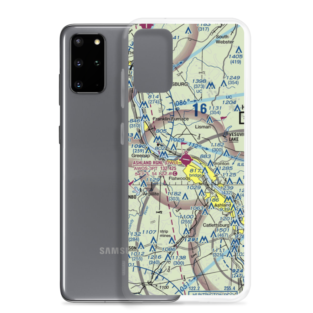 Ashland Regional Airport (DWU) VFR Sectional Samsung Case Samsung Galaxy S20 Plus model shown