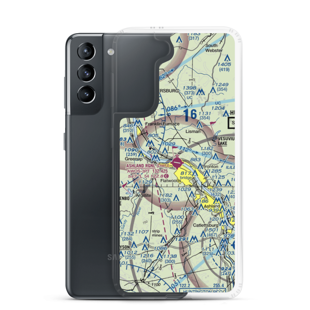 Ashland Regional Airport (DWU) VFR Sectional Samsung Case Samsung Galaxy S21 model shown