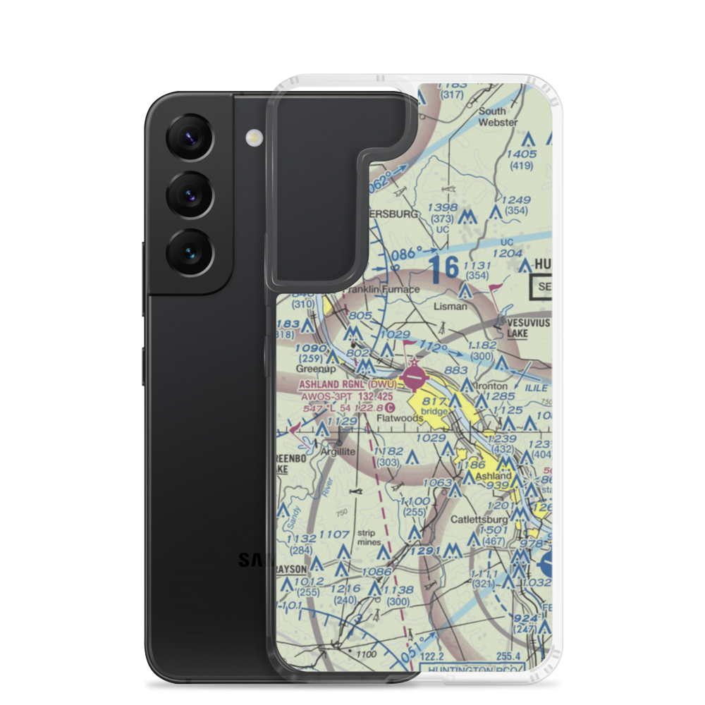 Ashland Regional Airport (DWU) VFR Sectional Samsung Case Samsung Galaxy S22 model shown