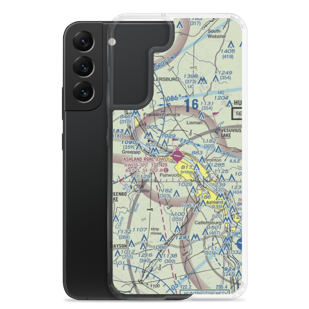 Ashland Regional Airport (DWU) VFR Sectional Samsung Case Samsung Galaxy S22 Plus model shown