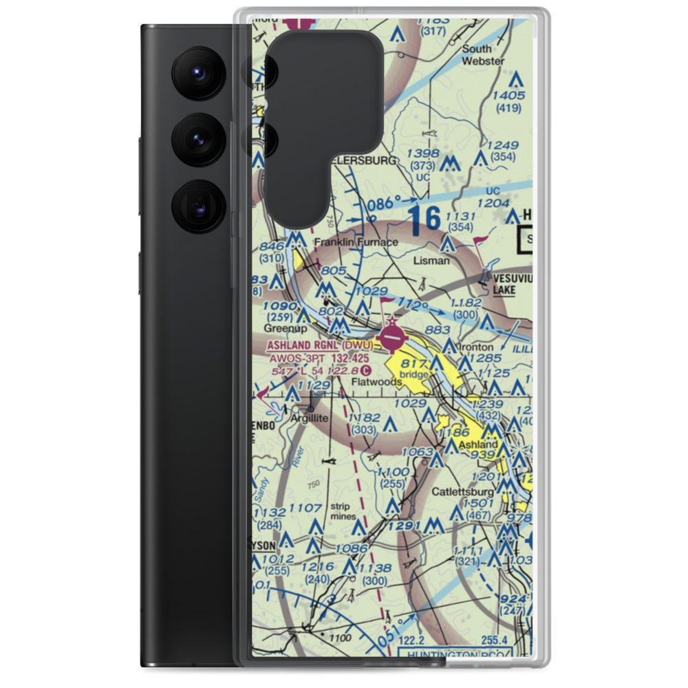 Ashland Regional Airport (DWU) VFR Sectional Samsung Case Samsung Galaxy S22 Ultra model shown