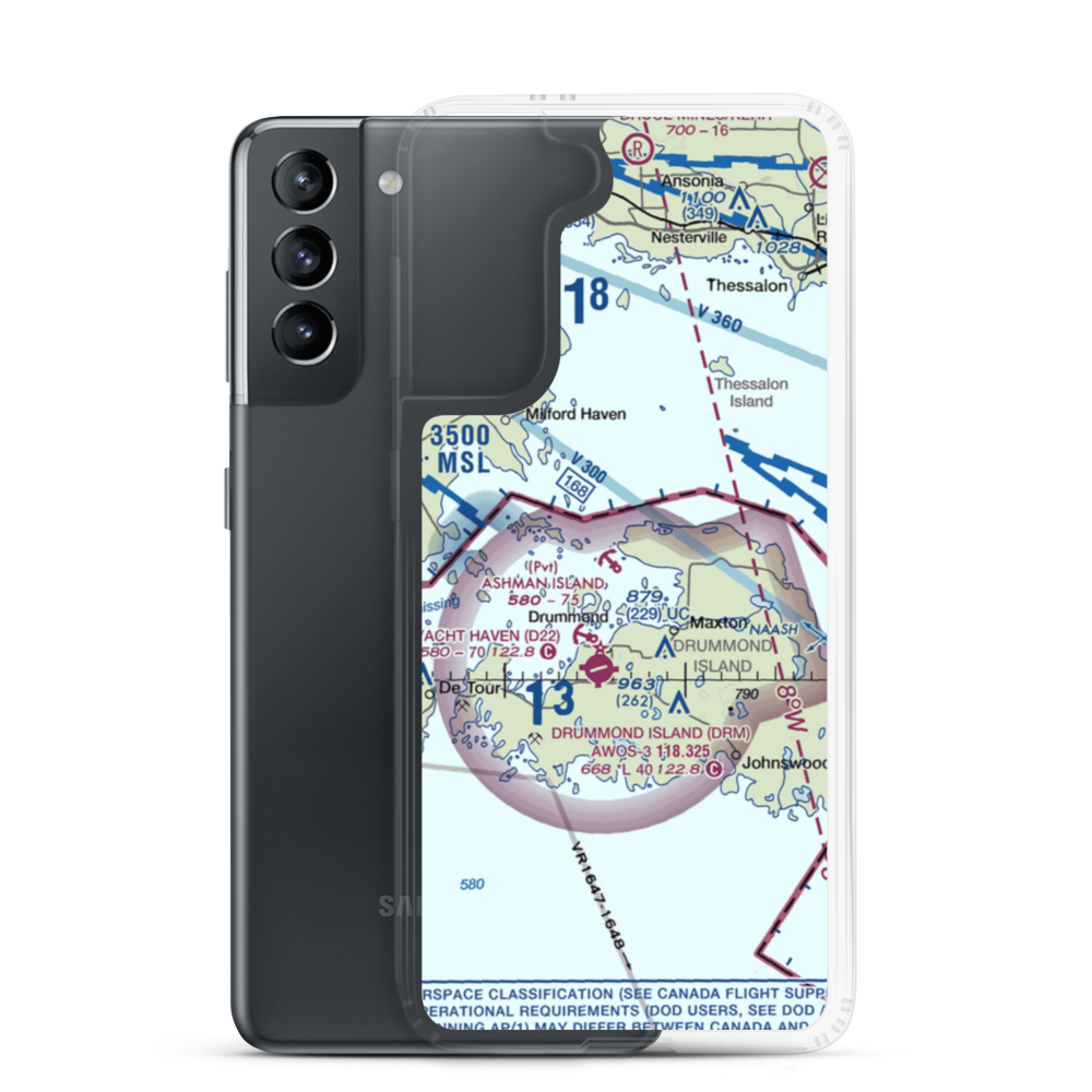 Ashman Island Seaplane Base (1MI0) VFR Sectional Samsung Case Samsung Galaxy S21 model shown
