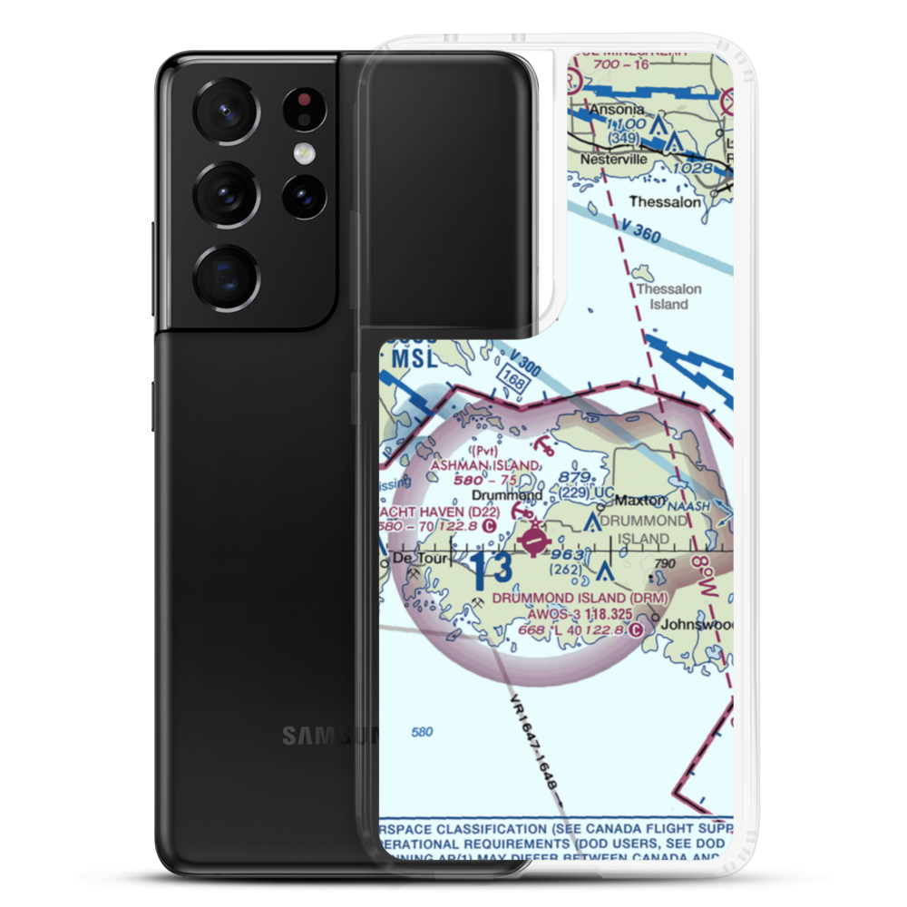 Ashman Island Seaplane Base (1MI0) VFR Sectional Samsung Case Samsung Galaxy S21 Ultra model shown