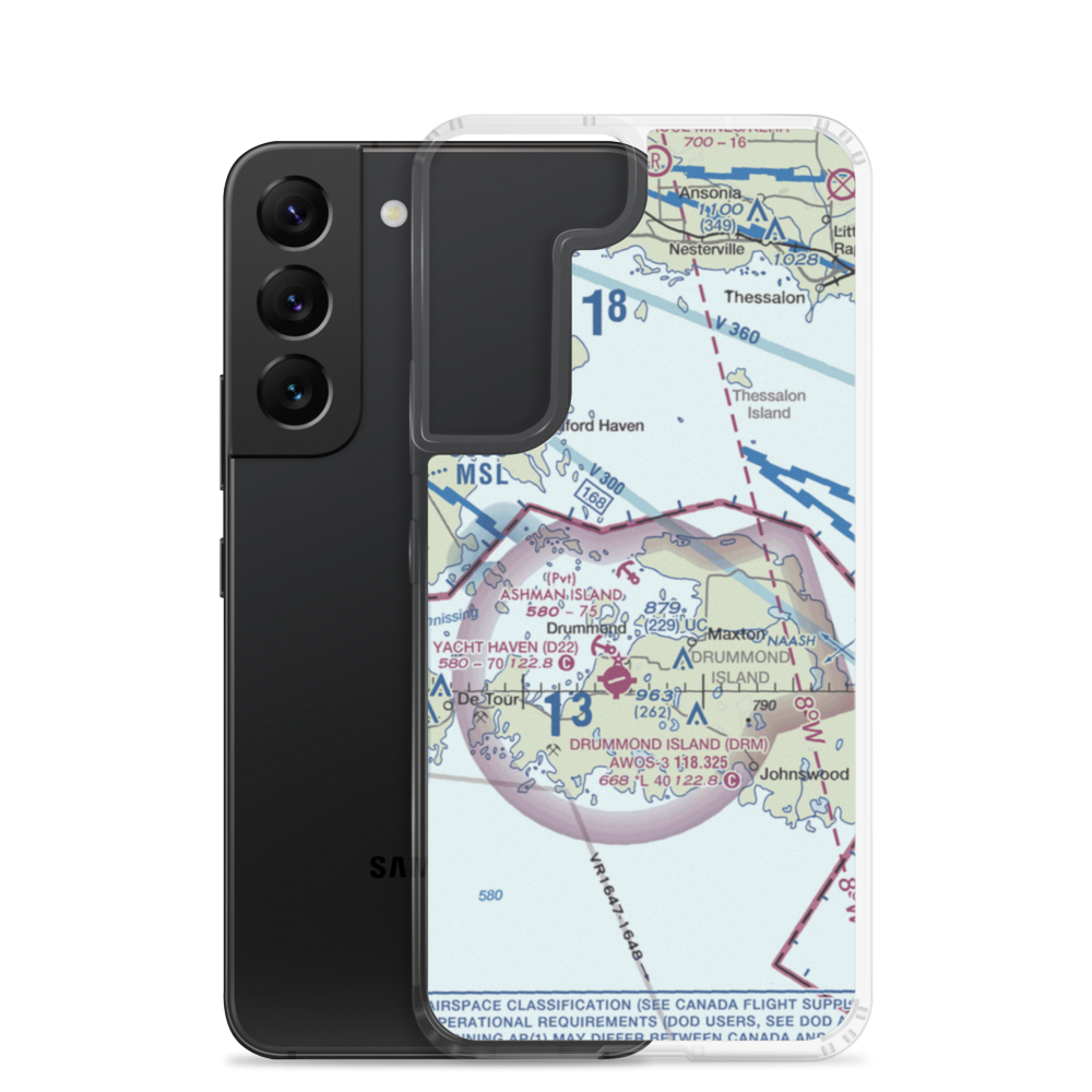 Ashman Island Seaplane Base (1MI0) VFR Sectional Samsung Case Samsung Galaxy S22 model shown