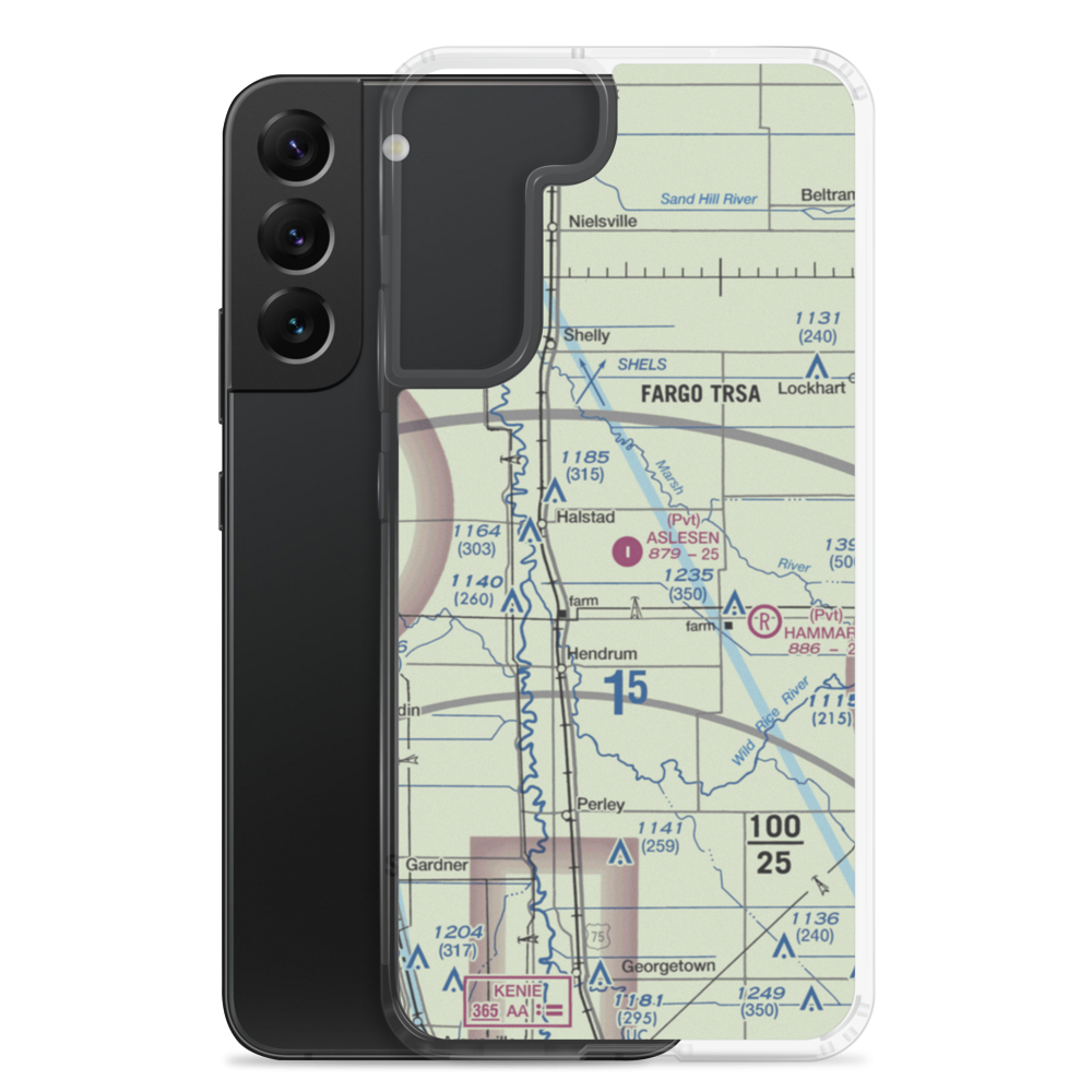 Aslesen Airport (8MN2) VFR Sectional Samsung Case Samsung Galaxy S22 Plus model shown