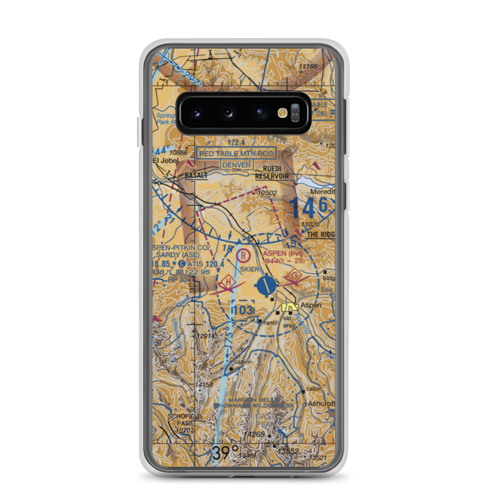 Aspen Gliderport (CO03) VFR Sectional Samsung Case Samsung Galaxy S10 model shown