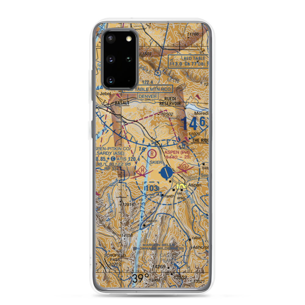 Aspen Gliderport (CO03) VFR Sectional Samsung Case Samsung Galaxy S20 Plus model shown