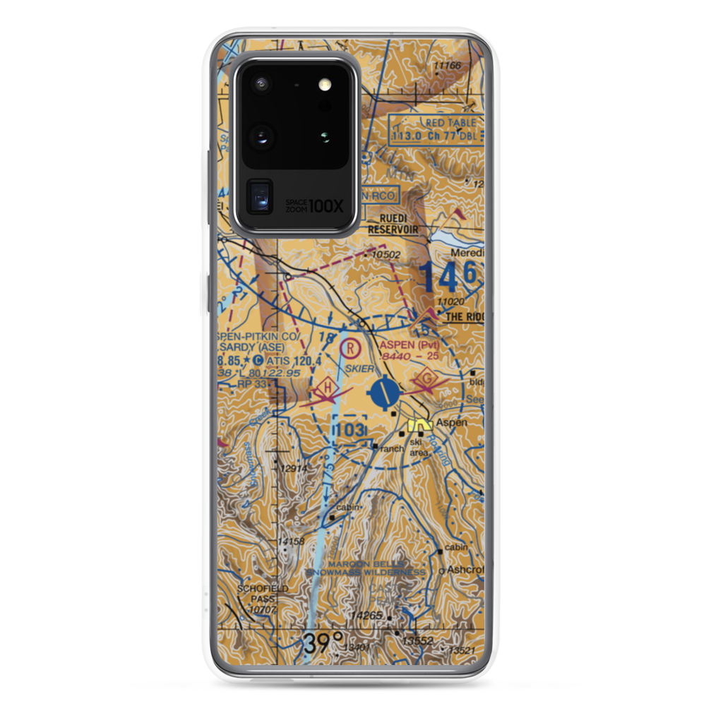 Aspen Gliderport (CO03) VFR Sectional Samsung Case Samsung Galaxy S20 Ultra model shown
