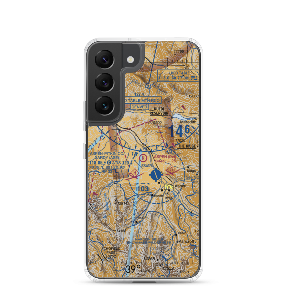 Aspen Gliderport (CO03) VFR Sectional Samsung Case Samsung Galaxy S22 model shown