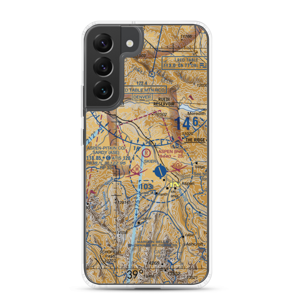 Aspen Gliderport (CO03) VFR Sectional Samsung Case Samsung Galaxy S22 Plus model shown