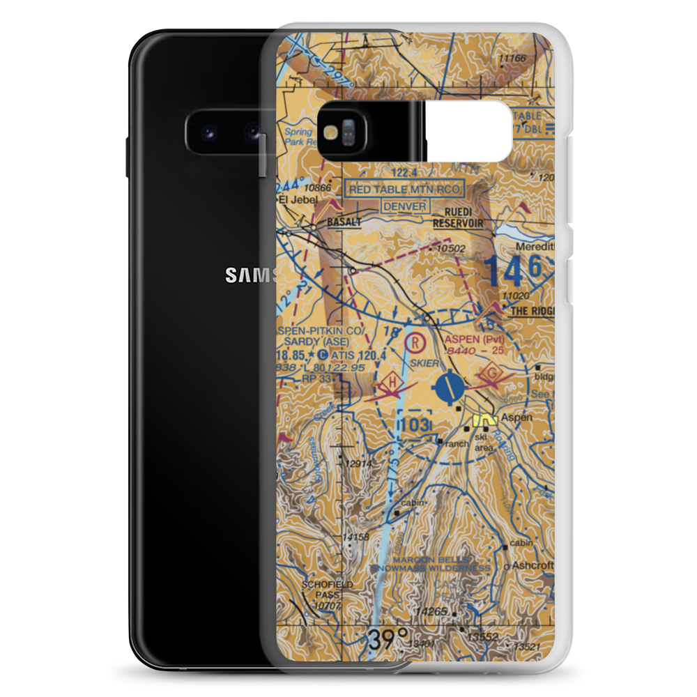 Aspen Gliderport (CO03) VFR Sectional Samsung Case Samsung Galaxy S10+ model shown