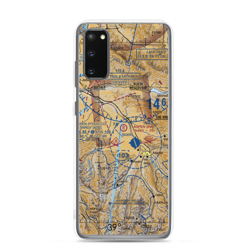 Aspen Gliderport (CO03) VFR Sectional Samsung Case Samsung Galaxy S20 model shown