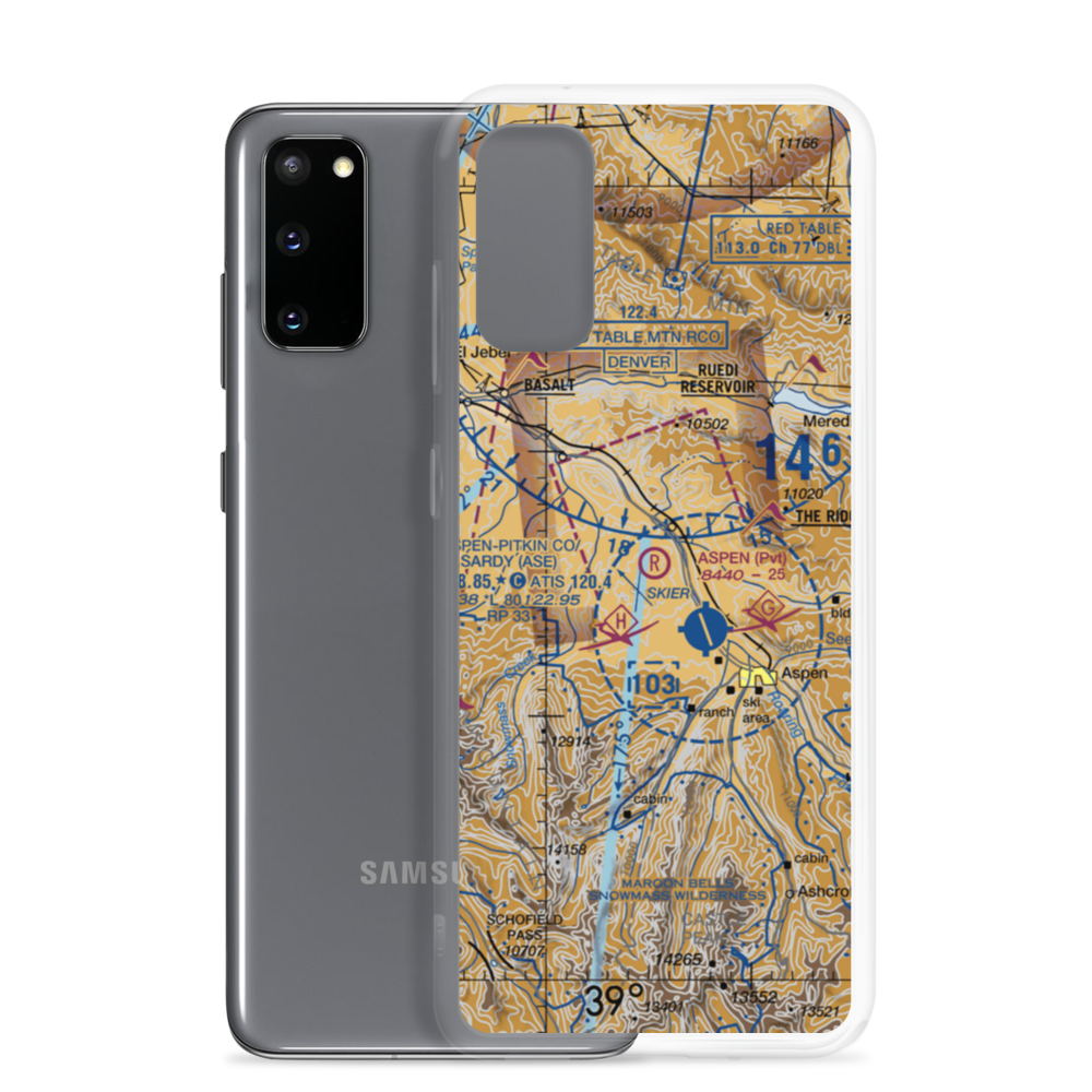 Aspen Gliderport (CO03) VFR Sectional Samsung Case Samsung Galaxy S20 model shown