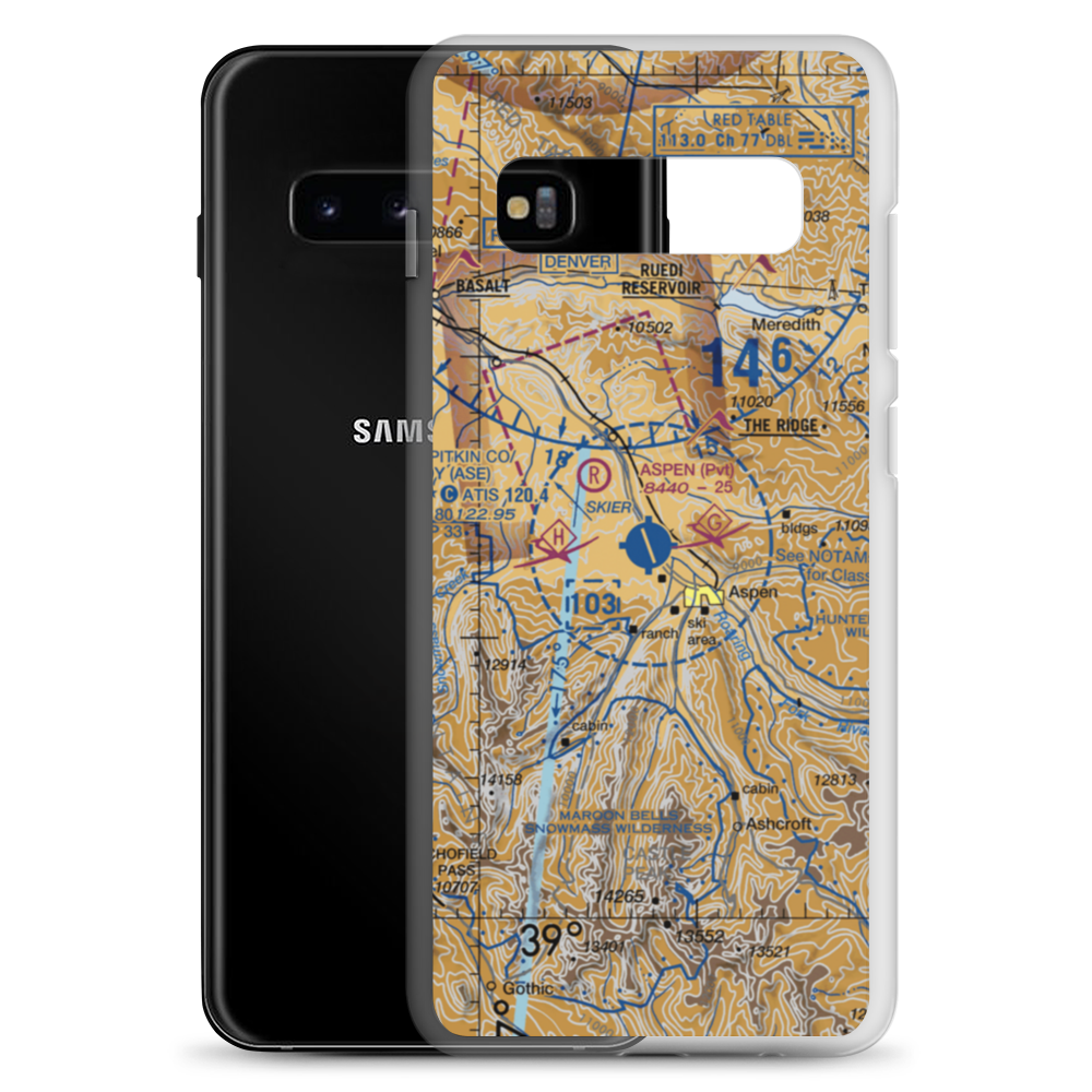 Aspen-Pitkin Co/Sardy Field (ASE) VFR Sectional Samsung Case Samsung Galaxy S10+ model shown