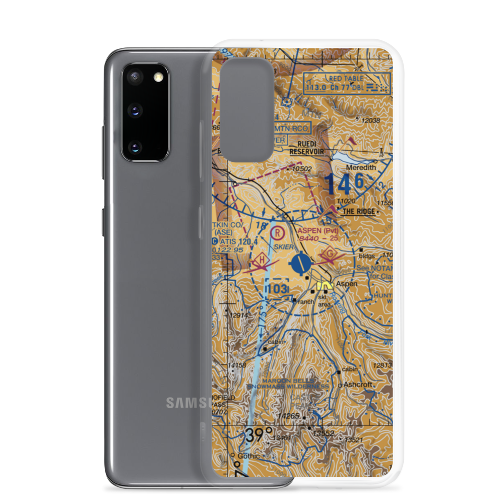 Aspen-Pitkin Co/Sardy Field (ASE) VFR Sectional Samsung Case Samsung Galaxy S20 model shown