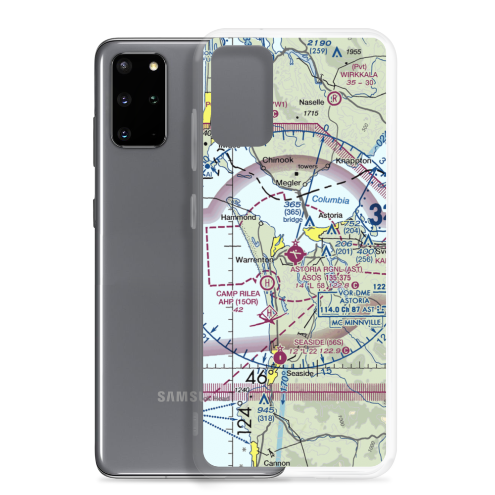 Astoria Regional Airport (AST) VFR Sectional Samsung Case Samsung Galaxy S20 Plus model shown
