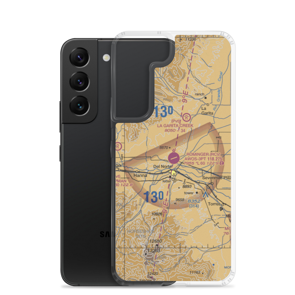 Astronaut Kent Rominger Airport (RCV) VFR Sectional Samsung Case Samsung Galaxy S22 model shown