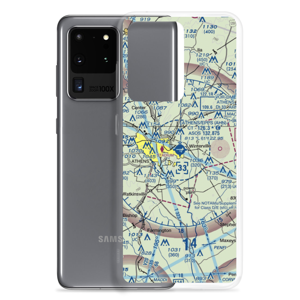 Athens Ben Epps Airport (AHN) VFR Sectional Samsung Case Samsung Galaxy S20 Ultra model shown
