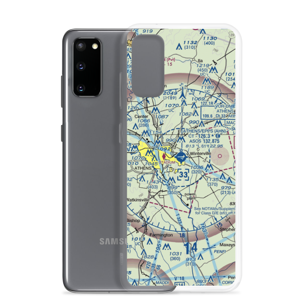 Athens Ben Epps Airport (AHN) VFR Sectional Samsung Case Samsung Galaxy S20 model shown