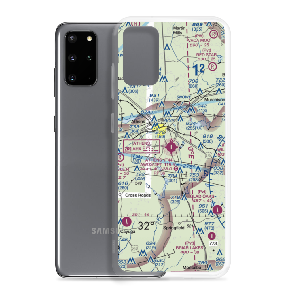 Athens Municipal Airport (F44) VFR Sectional Samsung Case Samsung Galaxy S20 Plus model shown