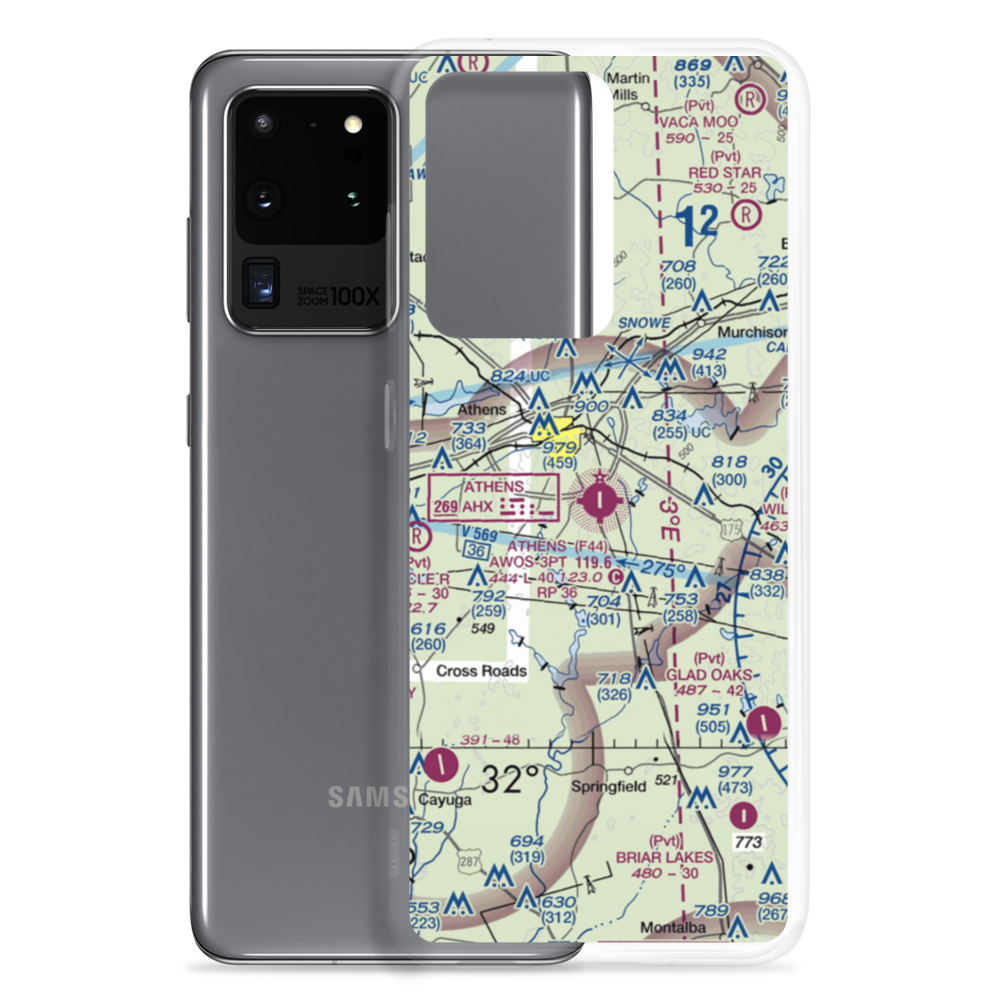 Athens Municipal Airport (F44) VFR Sectional Samsung Case Samsung Galaxy S20 Ultra model shown